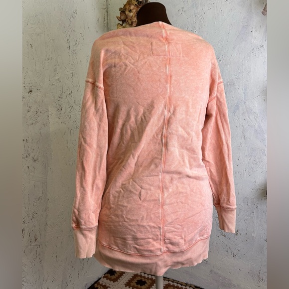 Pilcro & The Letterpress x Anthro Donna Boat Neck Coral Tunic Sweatshirt Medium - Picture 6 of 8